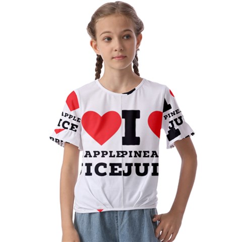 I Love Pineapple Juice Kids  Cuff Sleeve Scrunch Bottom Tee by ilovewhateva