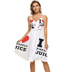 I Love Pineapple Juice Sleeveless Tie Front Chiffon Dress by ilovewhateva