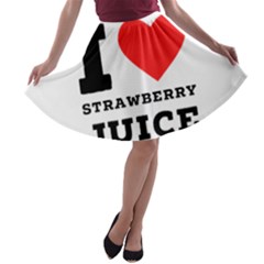 I Love Strawberry Juice A-line Skater Skirt by ilovewhateva