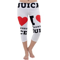 I Love Strawberry Juice Capri Yoga Leggings by ilovewhateva