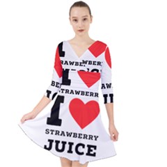 I Love Strawberry Juice Quarter Sleeve Front Wrap Dress by ilovewhateva