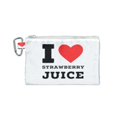 I Love Strawberry Juice Canvas Cosmetic Bag (small) by ilovewhateva