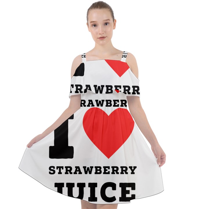 I love strawberry juice Cut Out Shoulders Chiffon Dress