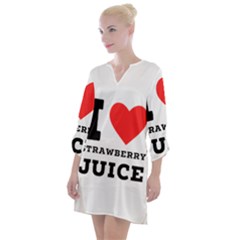 I Love Strawberry Juice Open Neck Shift Dress by ilovewhateva