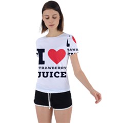 I Love Strawberry Juice Back Circle Cutout Sports Tee by ilovewhateva