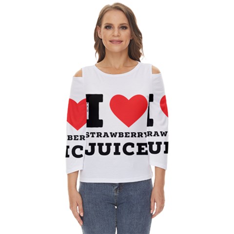 I Love Strawberry Juice Cut Out Wide Sleeve Top by ilovewhateva