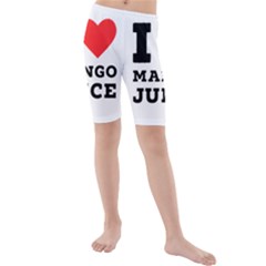 I Love Mango Juice  Kids  Mid Length Swim Shorts by ilovewhateva