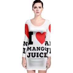 I Love Mango Juice  Long Sleeve Bodycon Dress by ilovewhateva