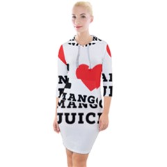 I Love Mango Juice  Quarter Sleeve Hood Bodycon Dress by ilovewhateva