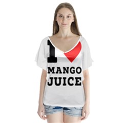 I Love Mango Juice  V-neck Flutter Sleeve Top by ilovewhateva