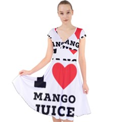 I Love Mango Juice  Cap Sleeve Front Wrap Midi Dress by ilovewhateva