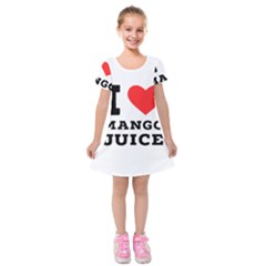 I Love Mango Juice  Kids  Short Sleeve Velvet Dress by ilovewhateva