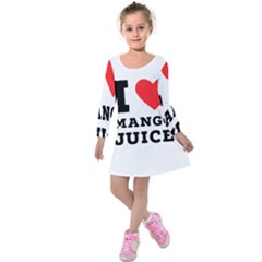 I Love Mango Juice  Kids  Long Sleeve Velvet Dress by ilovewhateva