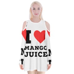 I Love Mango Juice  Velvet Long Sleeve Shoulder Cutout Dress by ilovewhateva