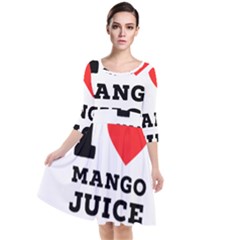 I Love Mango Juice  Quarter Sleeve Waist Band Dress by ilovewhateva