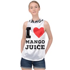 I Love Mango Juice  High Neck Satin Top by ilovewhateva