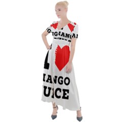 I Love Mango Juice  Button Up Short Sleeve Maxi Dress by ilovewhateva