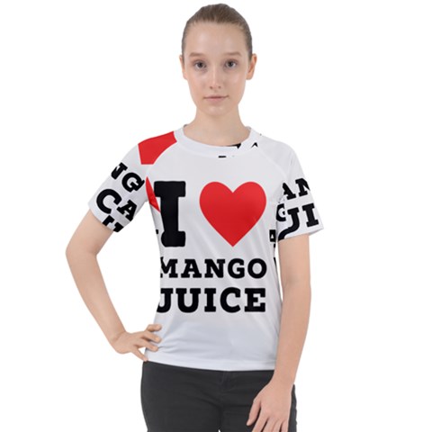 I Love Mango Juice  Women s Sport Raglan Tee by ilovewhateva