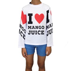 I Love Mango Juice  Kids  Long Sleeve Swimwear by ilovewhateva