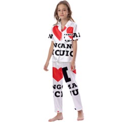 I Love Mango Juice  Kids  Satin Short Sleeve Pajamas Set by ilovewhateva