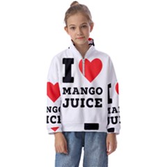 I Love Mango Juice  Kids  Half Zip Hoodie by ilovewhateva