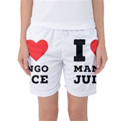 I Love Mango Juice  Women s Basketball Shorts by ilovewhateva