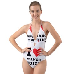 I Love Mango Juice  Halter Cut-out One Piece Swimsuit by ilovewhateva