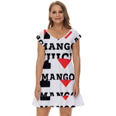 I Love Mango Juice  Short Sleeve Tiered Mini Dress by ilovewhateva