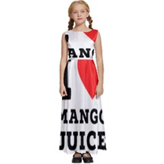 I Love Mango Juice  Kids  Satin Sleeveless Maxi Dress by ilovewhateva