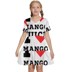 I Love Mango Juice  Kids  Short Sleeve Tiered Mini Dress by ilovewhateva