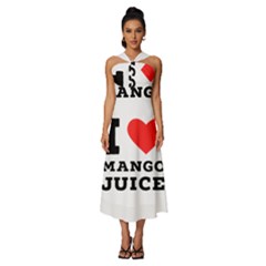 I Love Mango Juice  Sleeveless Cross Front Cocktail Midi Chiffon Dress by ilovewhateva