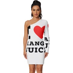 I Love Mango Juice  Long Sleeve One Shoulder Mini Dress by ilovewhateva