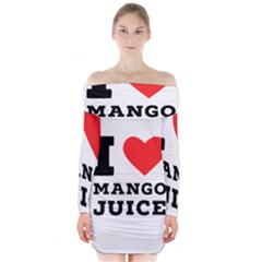 I Love Mango Juice  Long Sleeve Off Shoulder Dress by ilovewhateva