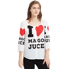 I Love Mango Juice  Chiffon Quarter Sleeve Blouse by ilovewhateva