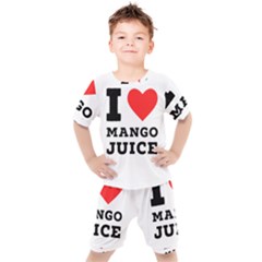 I Love Mango Juice  Kids  Tee And Shorts Set