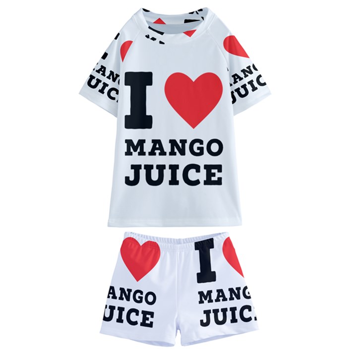 I love mango juice  Kids  Swim Tee and Shorts Set