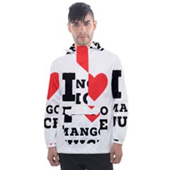 I Love Mango Juice  Men s Front Pocket Pullover Windbreaker by ilovewhateva