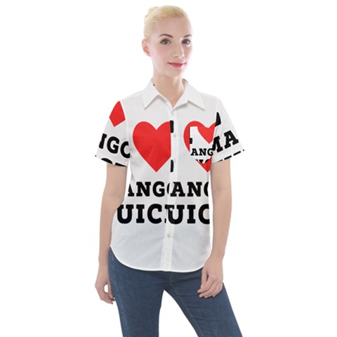 I Love Mango Juice  Women s Short Sleeve Pocket Shirt by ilovewhateva