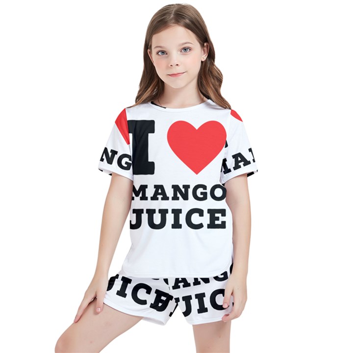 I love mango juice  Kids  Tee And Sports Shorts Set