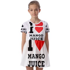 I Love Mango Juice  Kids  Short Sleeve Pinafore Style Dress by ilovewhateva