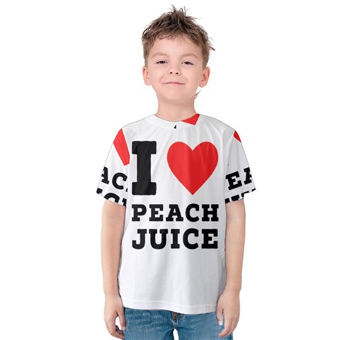 I Love Peach Juice Kids  Cotton Tee by ilovewhateva