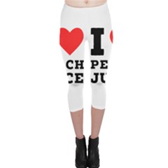 I Love Peach Juice Capri Leggings  by ilovewhateva