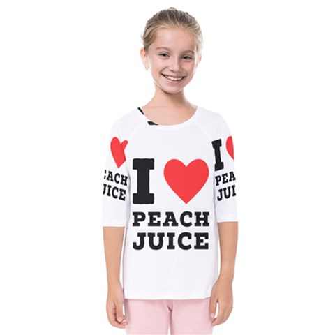 I Love Peach Juice Kids  Quarter Sleeve Raglan Tee by ilovewhateva