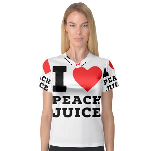 I Love Peach Juice V-neck Sport Mesh Tee by ilovewhateva