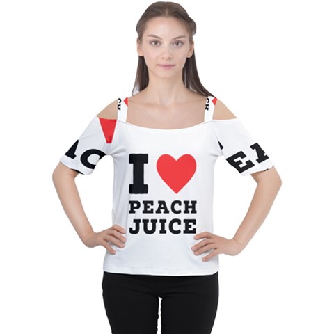 I Love Peach Juice Cutout Shoulder Tee by ilovewhateva