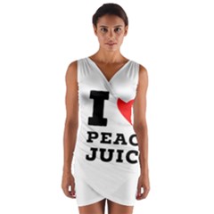 I Love Peach Juice Wrap Front Bodycon Dress by ilovewhateva