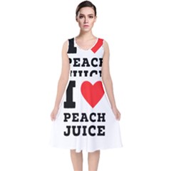 I Love Peach Juice V-neck Midi Sleeveless Dress  by ilovewhateva