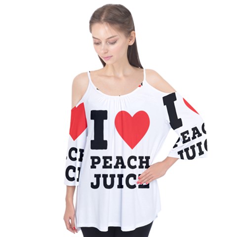 I Love Peach Juice Flutter Sleeve Tee  by ilovewhateva