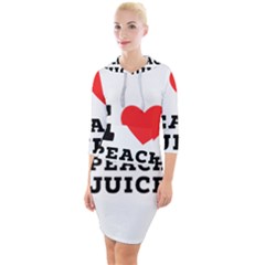 I Love Peach Juice Quarter Sleeve Hood Bodycon Dress by ilovewhateva