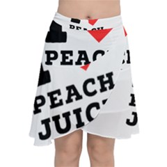 I Love Peach Juice Chiffon Wrap Front Skirt by ilovewhateva